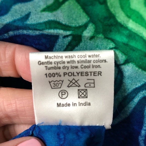 Large scarf wrap beach cover up by La Vina. Celestial vibrant blue print - Picture 4 of 4